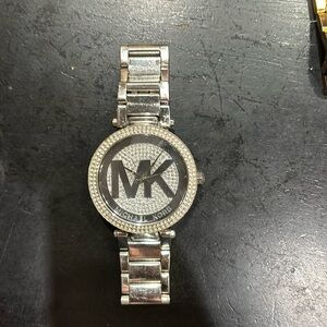 Stainless Steel and Pavé Crystal Watch with Steel, Leather, or Silicone Band